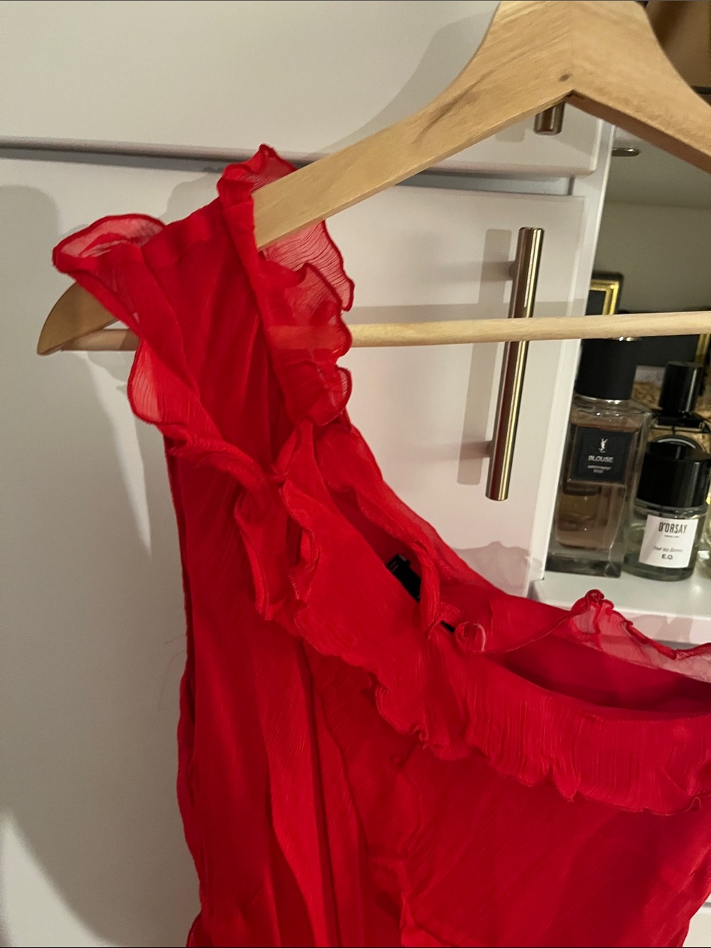 Mango Red One-Shoulder Ruffle Gown - Picture 3 of 5